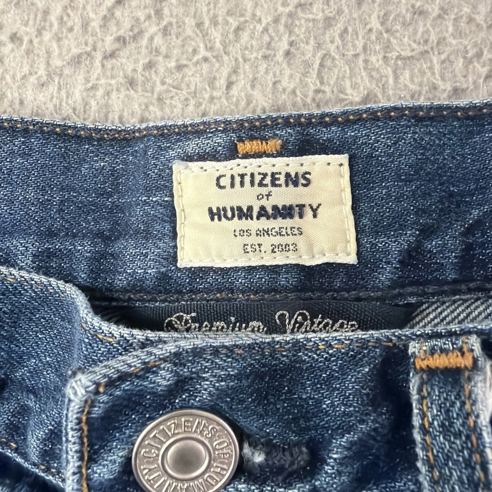 Citizens of Humanity Alyx Classic High Rise Denim Short Size 28 Blue 3" Inseam - Picture 5 of 15